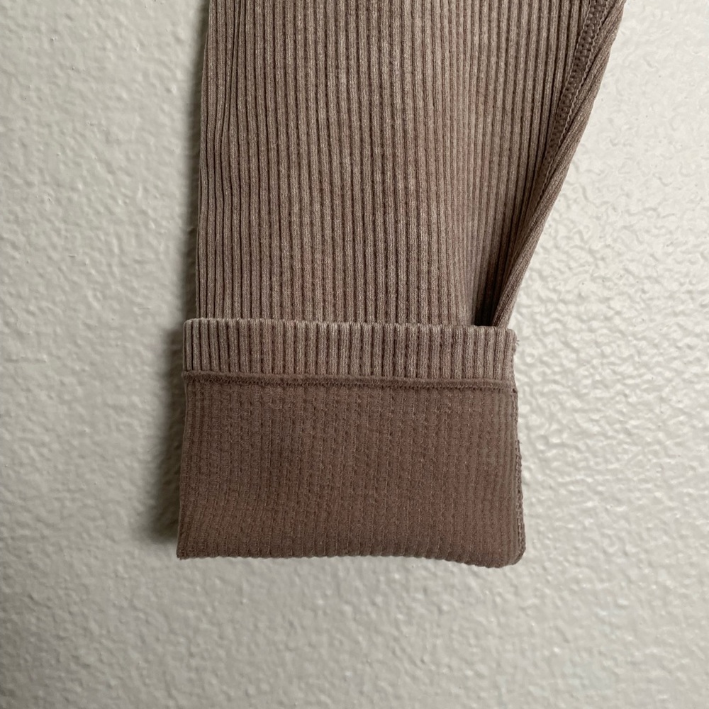 Mauve brown seamless ribbed leggings - Picture 4 of 5